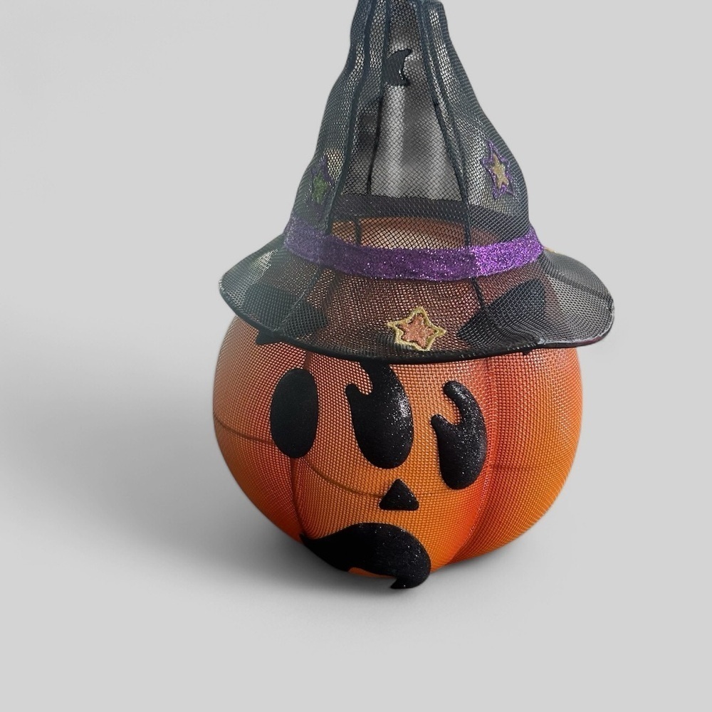 PartyLite Vintage Mr Pumpkin Head magnetic pumpkin decor with hat, seasonal